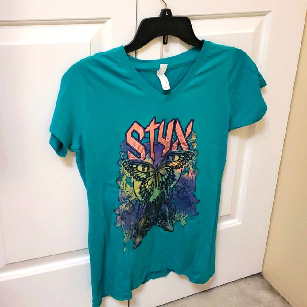 STYX concert T-Shirt Size Small Green